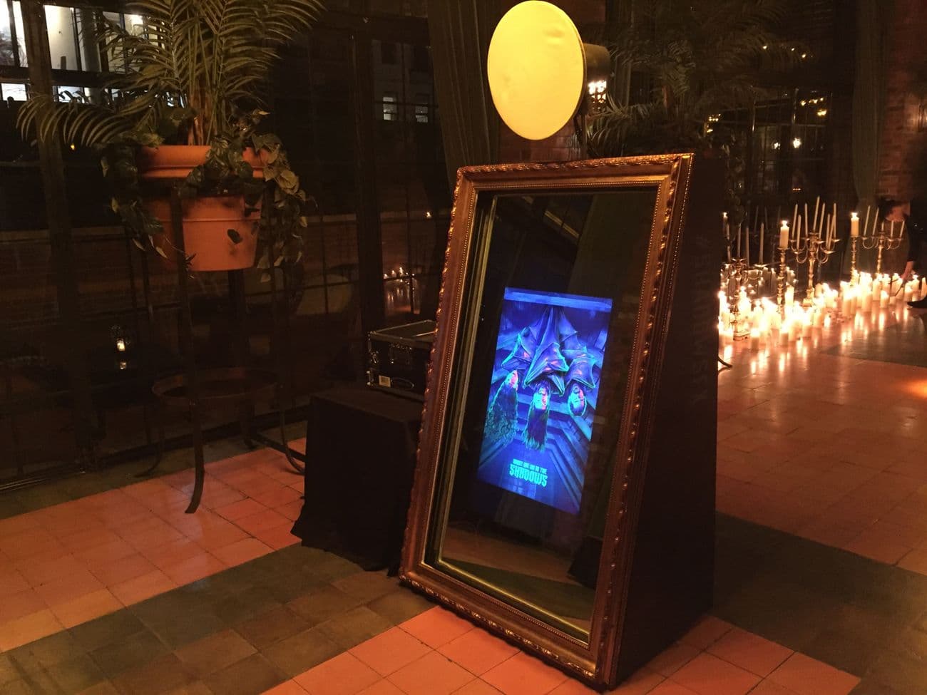 Mirror photo booth set up at an FX network premiere event
