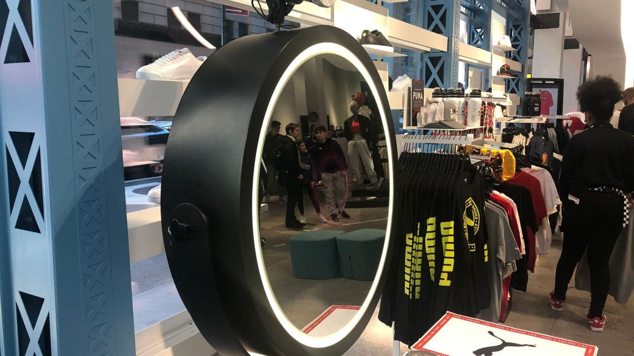 Ring-light photo booth installed inside the Puma NYC retail store